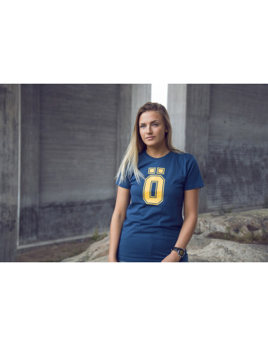 Ö T-Shirt Blue - Yellow print XS