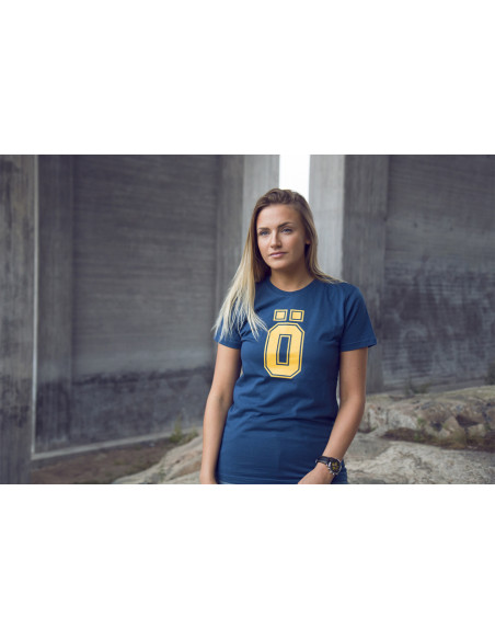 Ö T-Shirt Blue - Yellow print XS